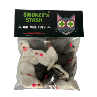 Smokey's Stash Rabbit Fur Cat Toys 12-Pack