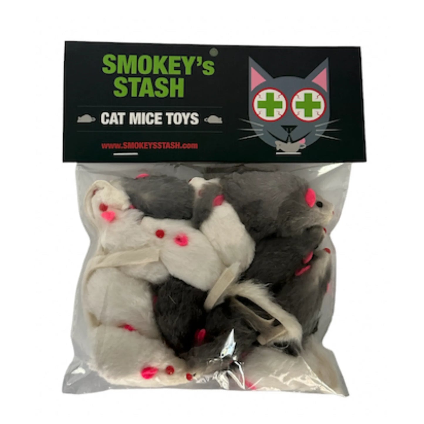 Smokey's Stash Rabbit Fur Cat Toys 12-Pack