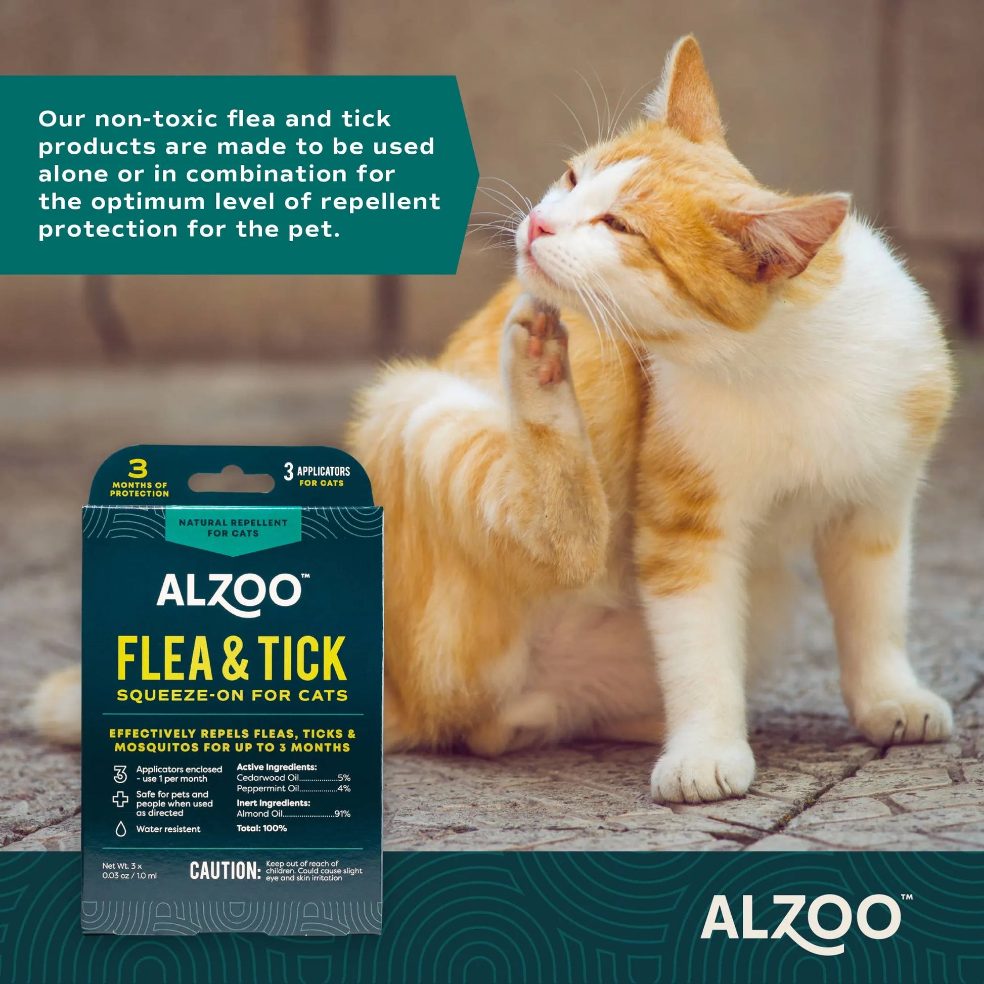 ALZOO Plant-Based Flea & Tick Repellent Squeeze-On Cat - Your Pet Connection