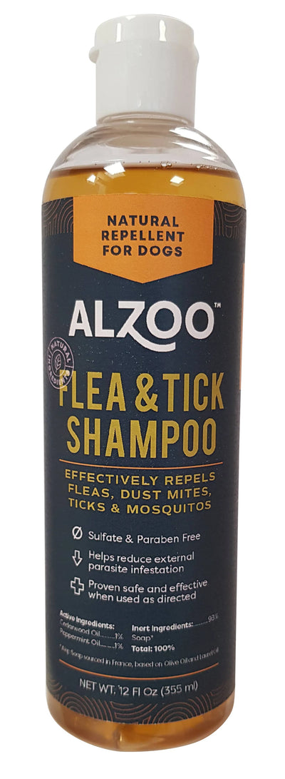 ALZOO Plant-Based Flea and Tick Repellent Shampoo for Dogs, 12oz - Your Pet Connection