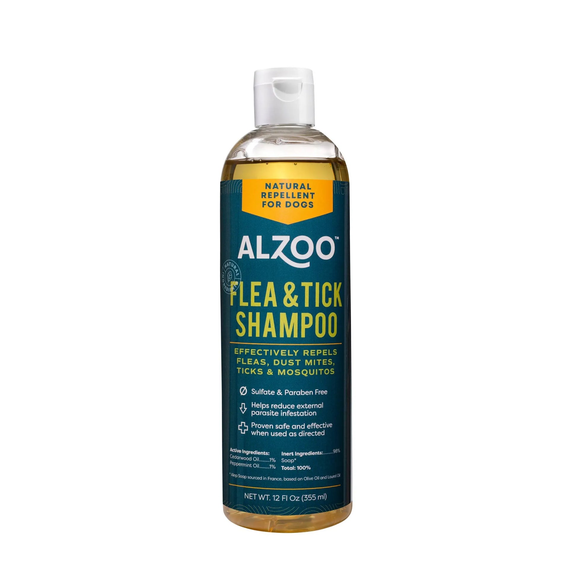 ALZOO Plant-Based Flea and Tick Repellent Shampoo for Dogs, 12oz - Your Pet Connection
