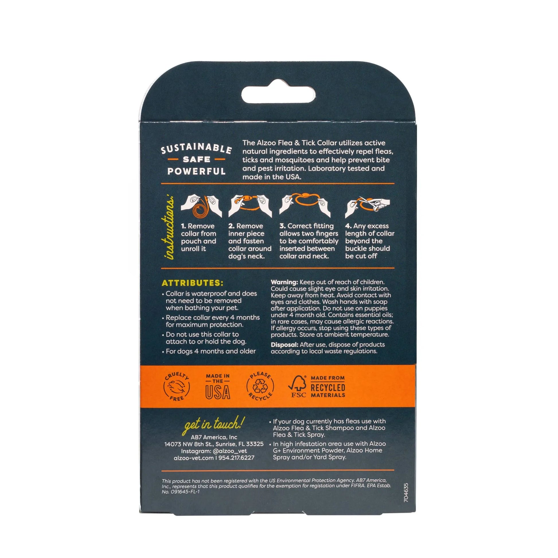 ALZOO Plant-Based Flea & Tick Collar Medium Dog - Your Pet Connection