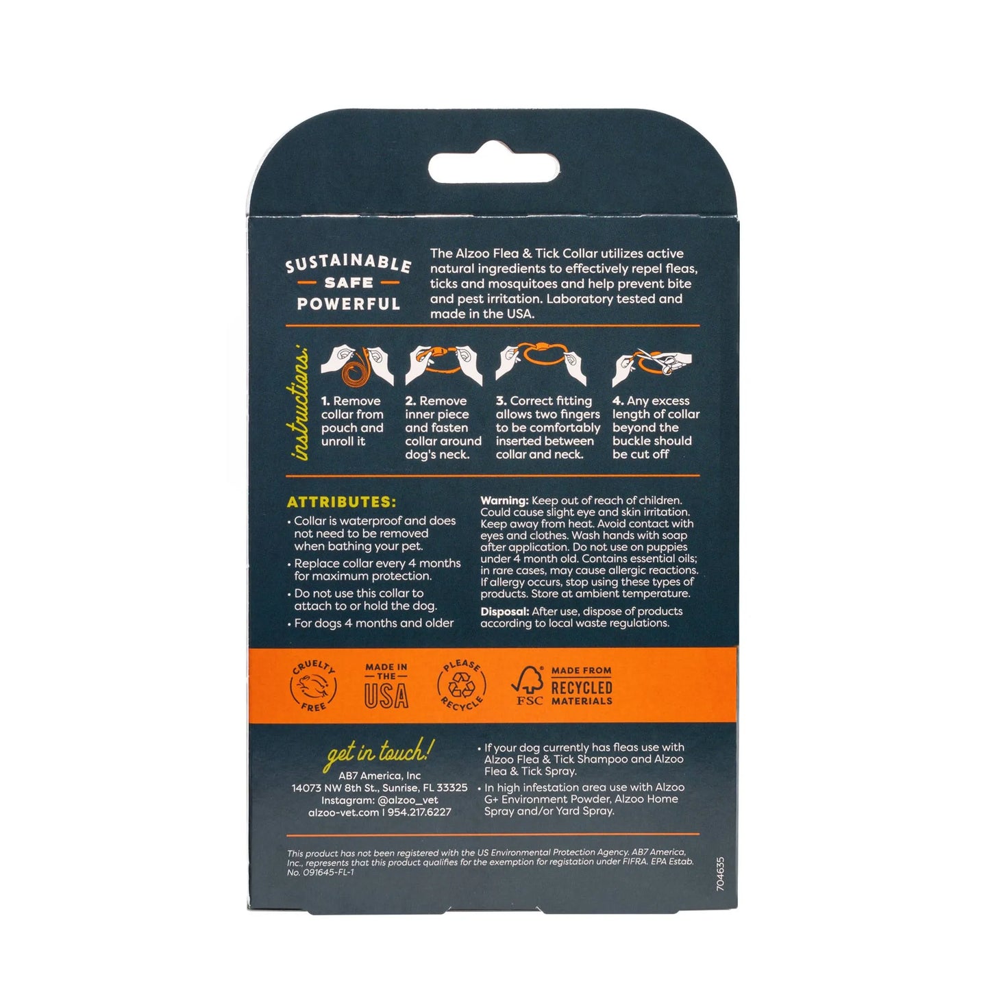 ALZOO Flea & Tick Repellent Collar Medium