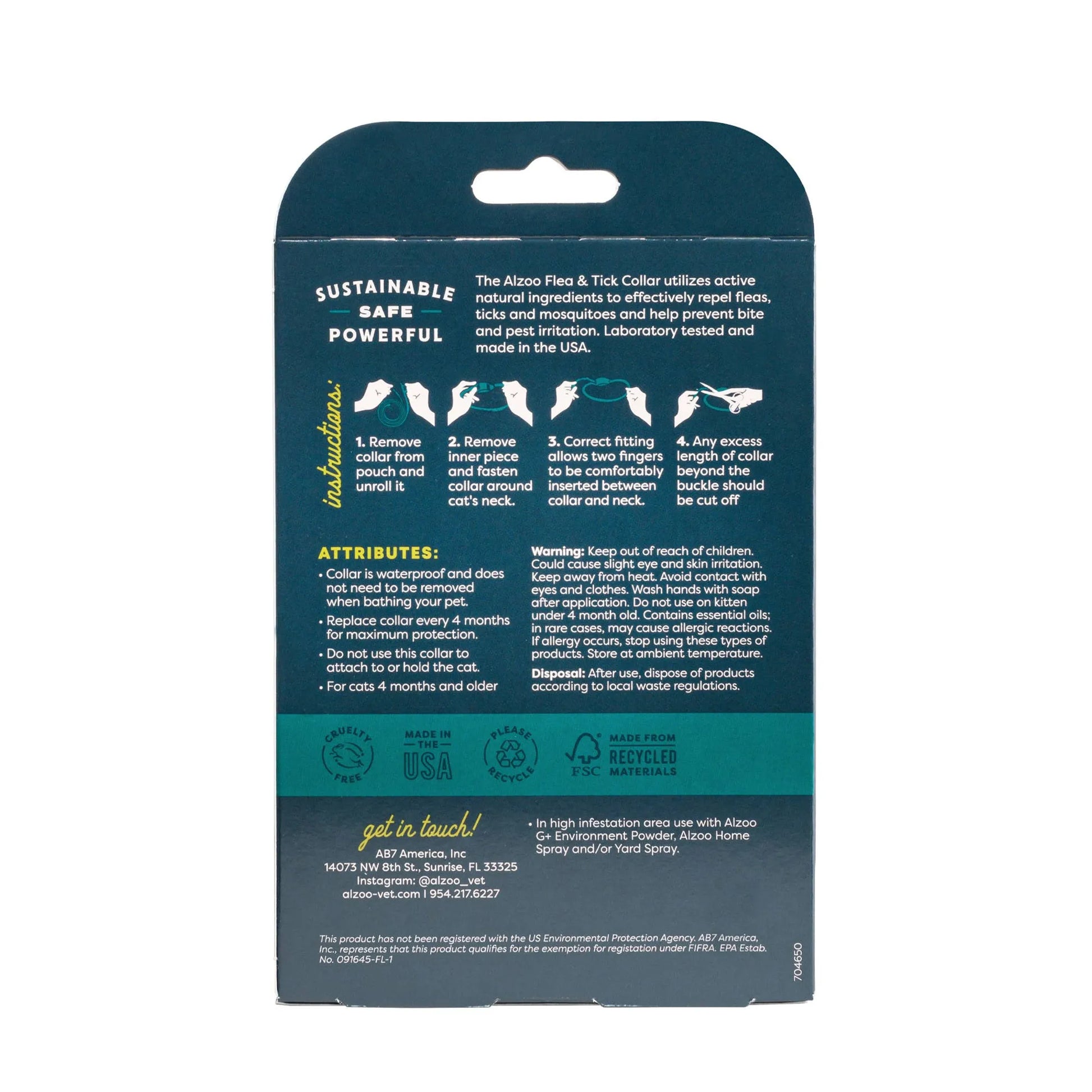 ALZOO Plant-Based Flea & Tick Collar Cat - Your Pet Connection