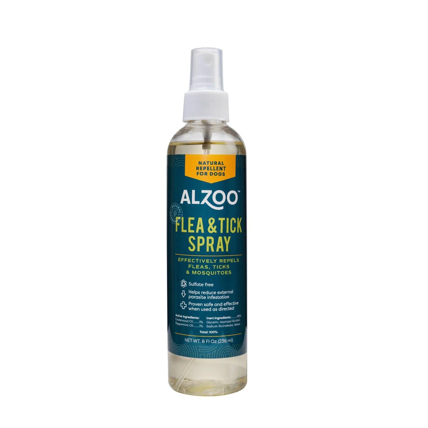 ALZOO Eco-Friendly Flea & Tick Spray 8 Fl Oz