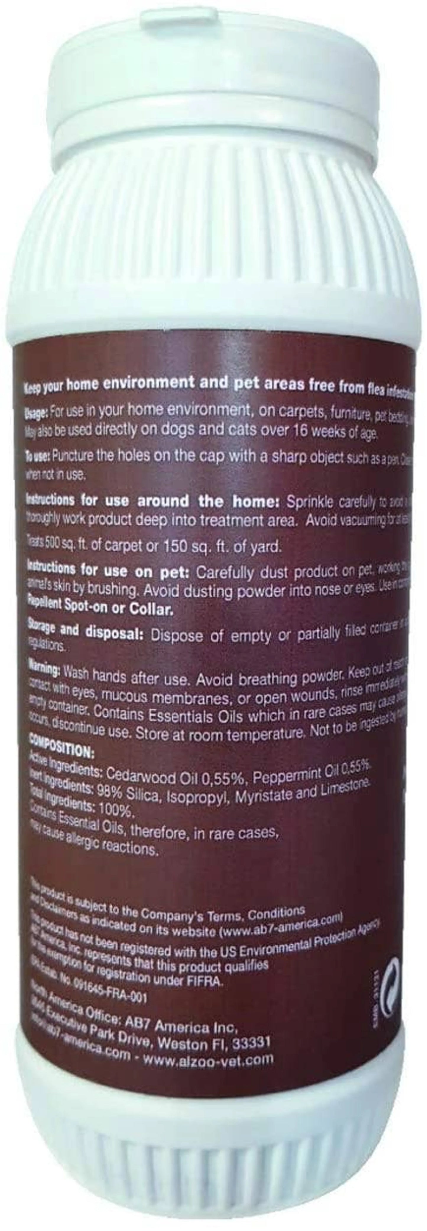 ALZOO Natural Flea & Tick Powder 8 Fl Oz