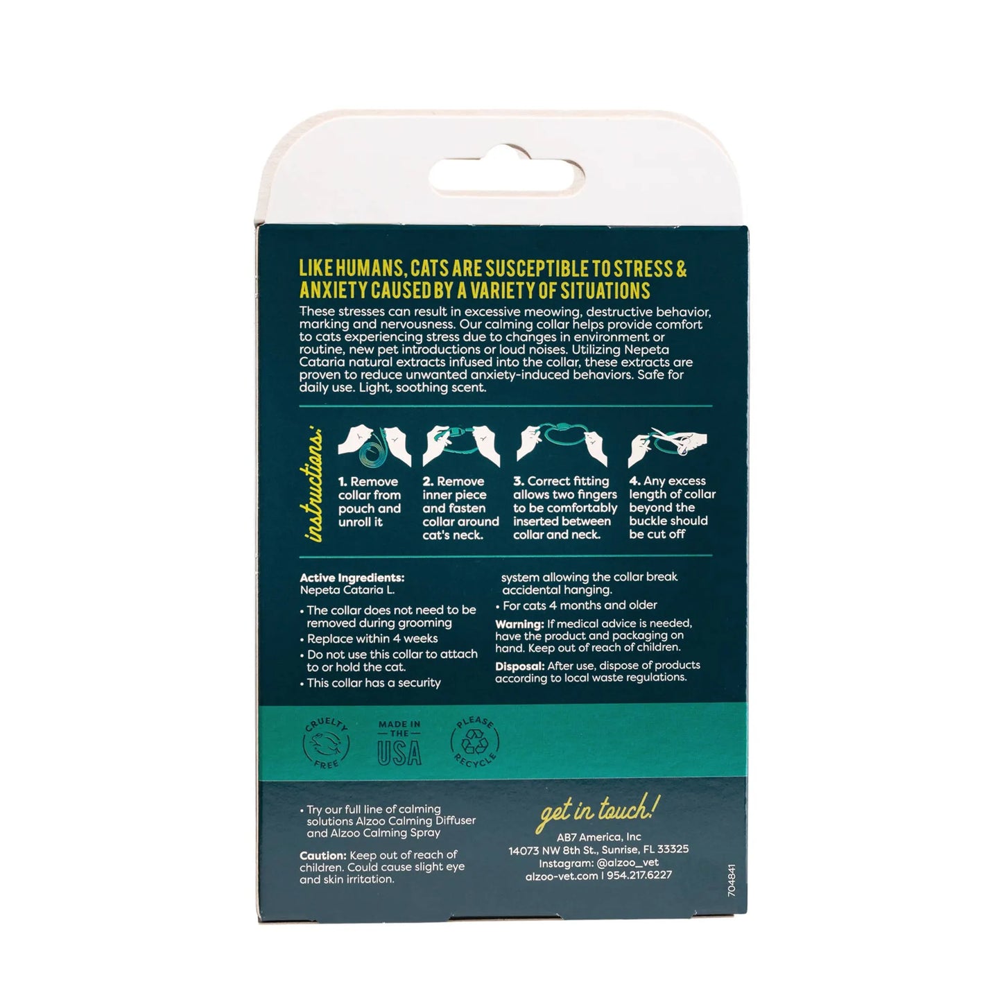 ALZOO Plant-Based Calming Collar for Cats - Your Pet Connection