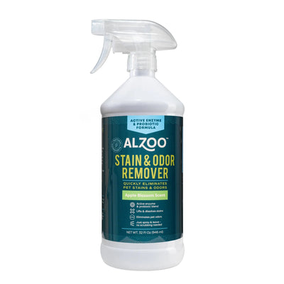 ALZOO Enzymatic Stain & Odor Remover Apple Blossom, 32oz - Your Pet Connection