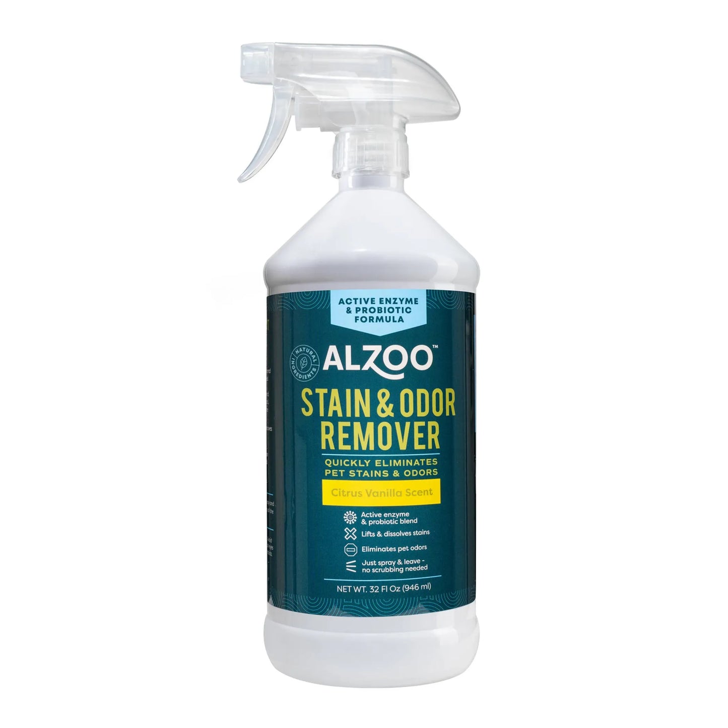 ALZOO Enzyme Stain & Odor Remover Citrus Vanilla, 16oz - Your Pet Connection