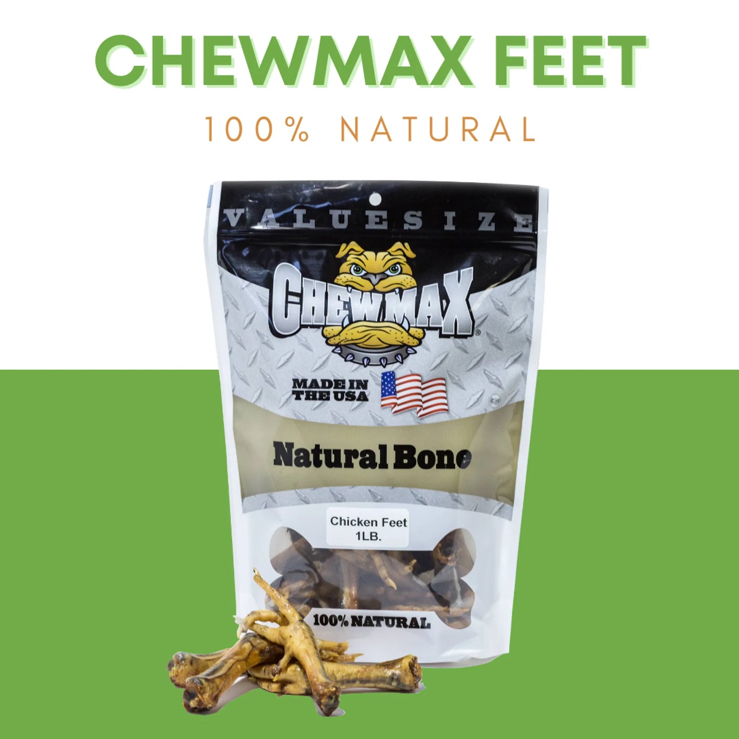 ChewMax Pet Products Irresistible Chicken Feet Treats 1 lb