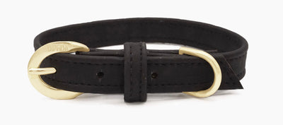 Midnight Black Cork Leather Collar - Your Pet Connection