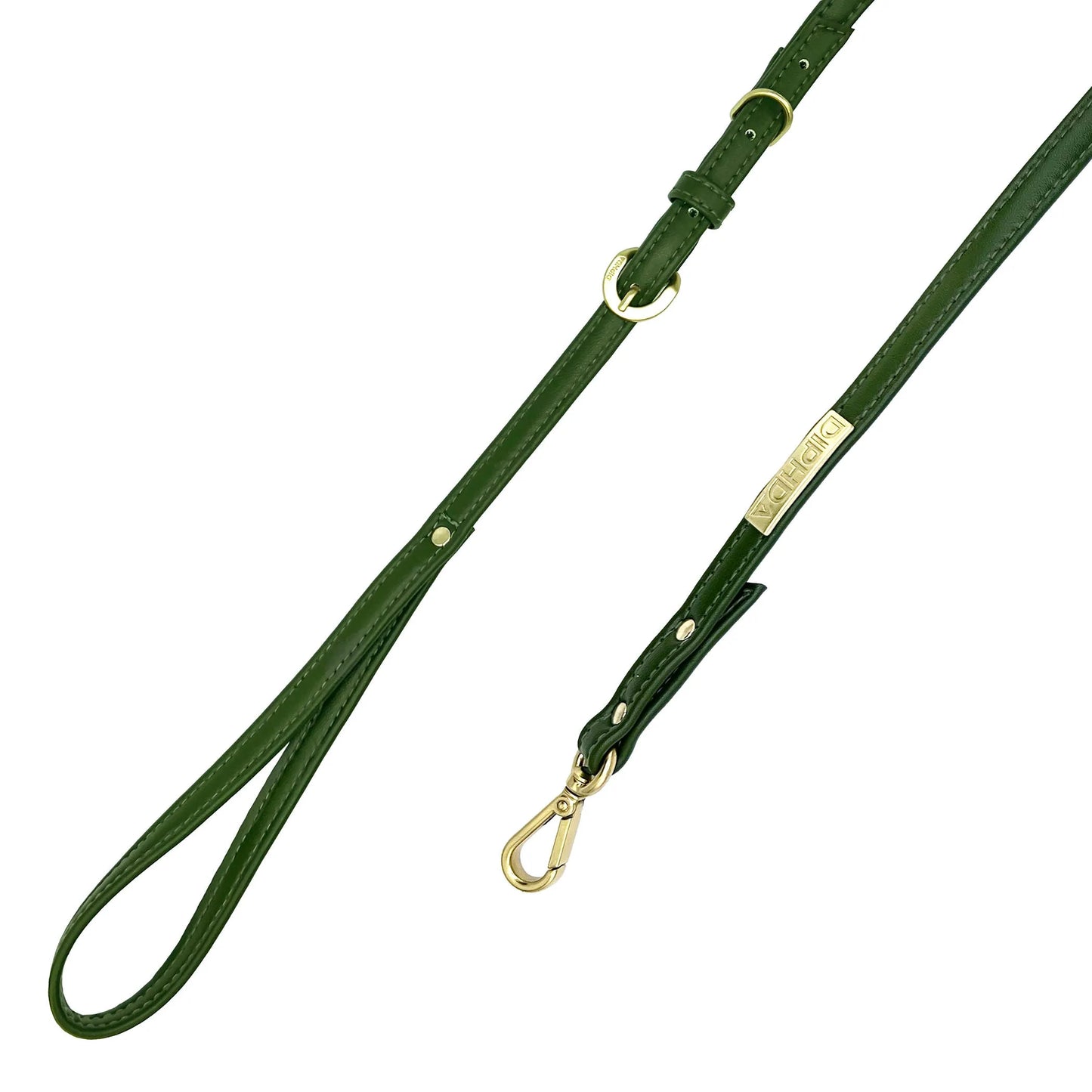 DIPHDA Green Olive Cactus Leather Leash 120cm