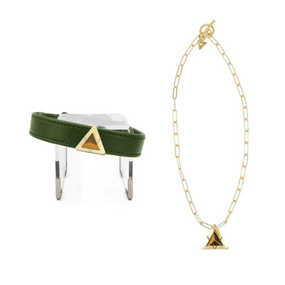 DIPHDA Luxurious Crystal Pet Collar and Necklace Set