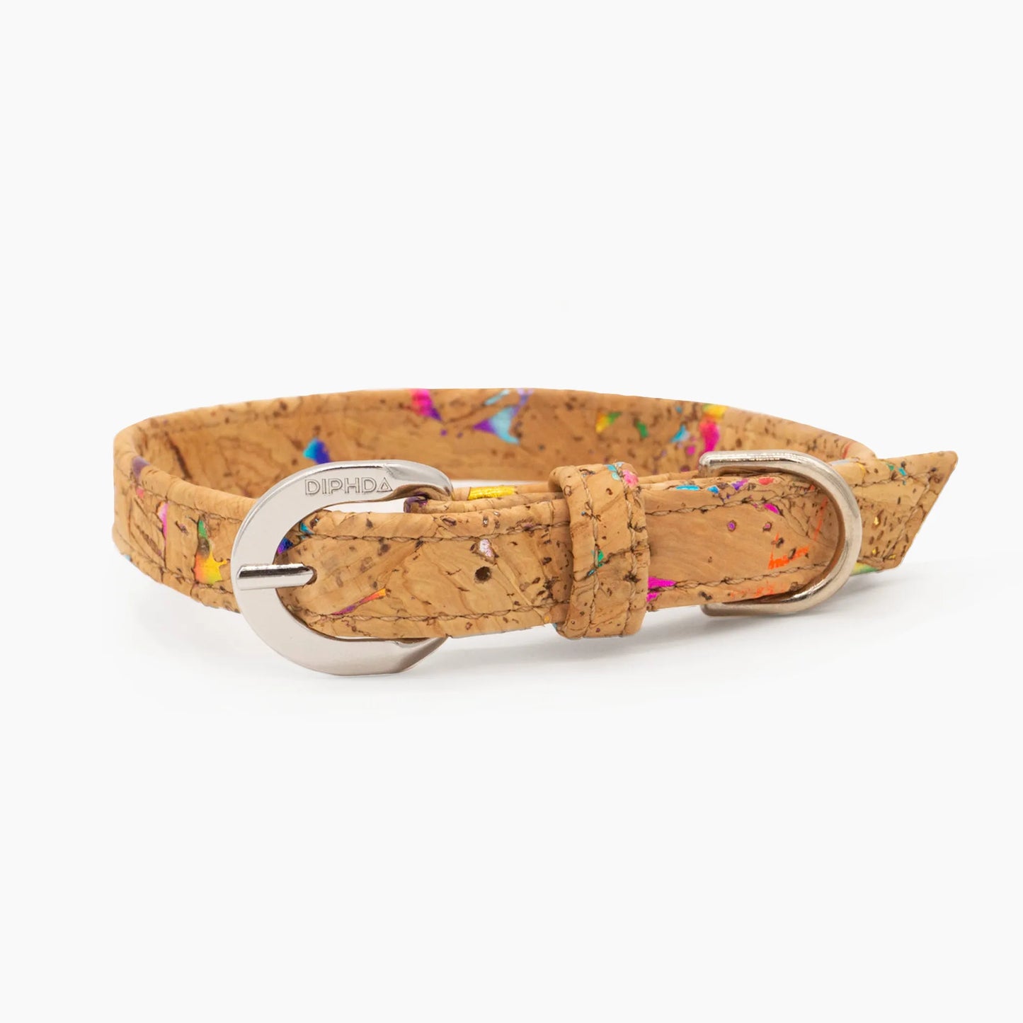 DIPHDA Rainbow Pride Cork Leather Collar Adjustable