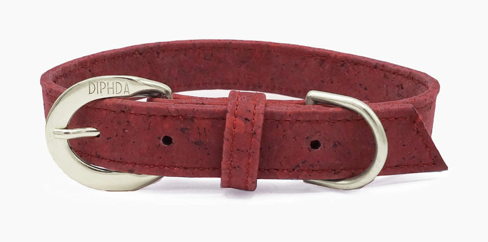 Ruby Red Cork Leather Collar - Your Pet Connection