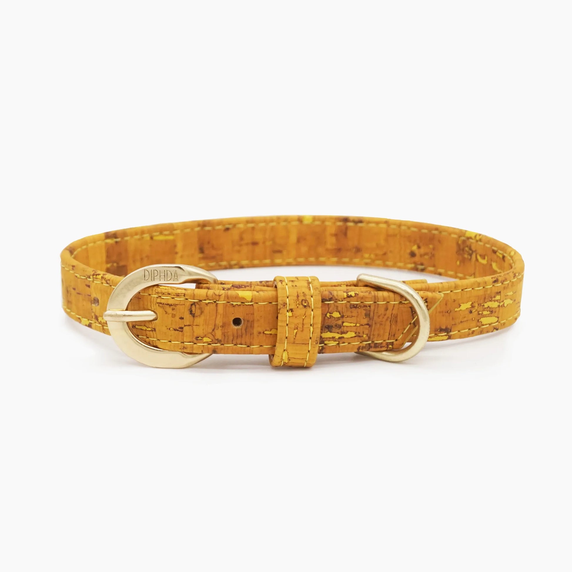 Honey Yellow Cork Leather Collar - Your Pet Connection