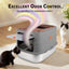 Go Fresh - Cat Litter Box - 2 Entries Hooded Cat Litter Box With Stainless Steel Base