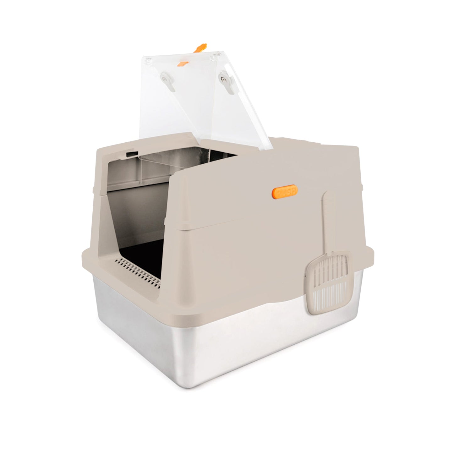 Go Fresh - Cat Litter Box Hooded Stainless Steel Base