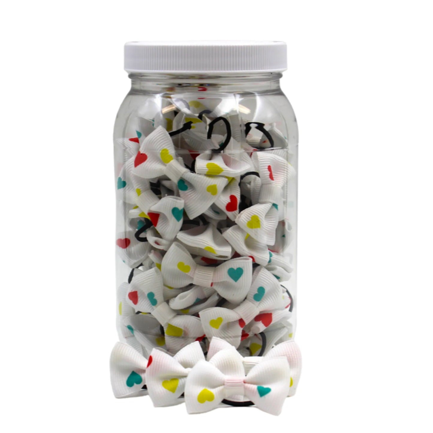 GD111 | 50-100 Heart Groomers Dinky Dog / Cat Bows in Jar|Pets Ribbons - Your Pet Connection
