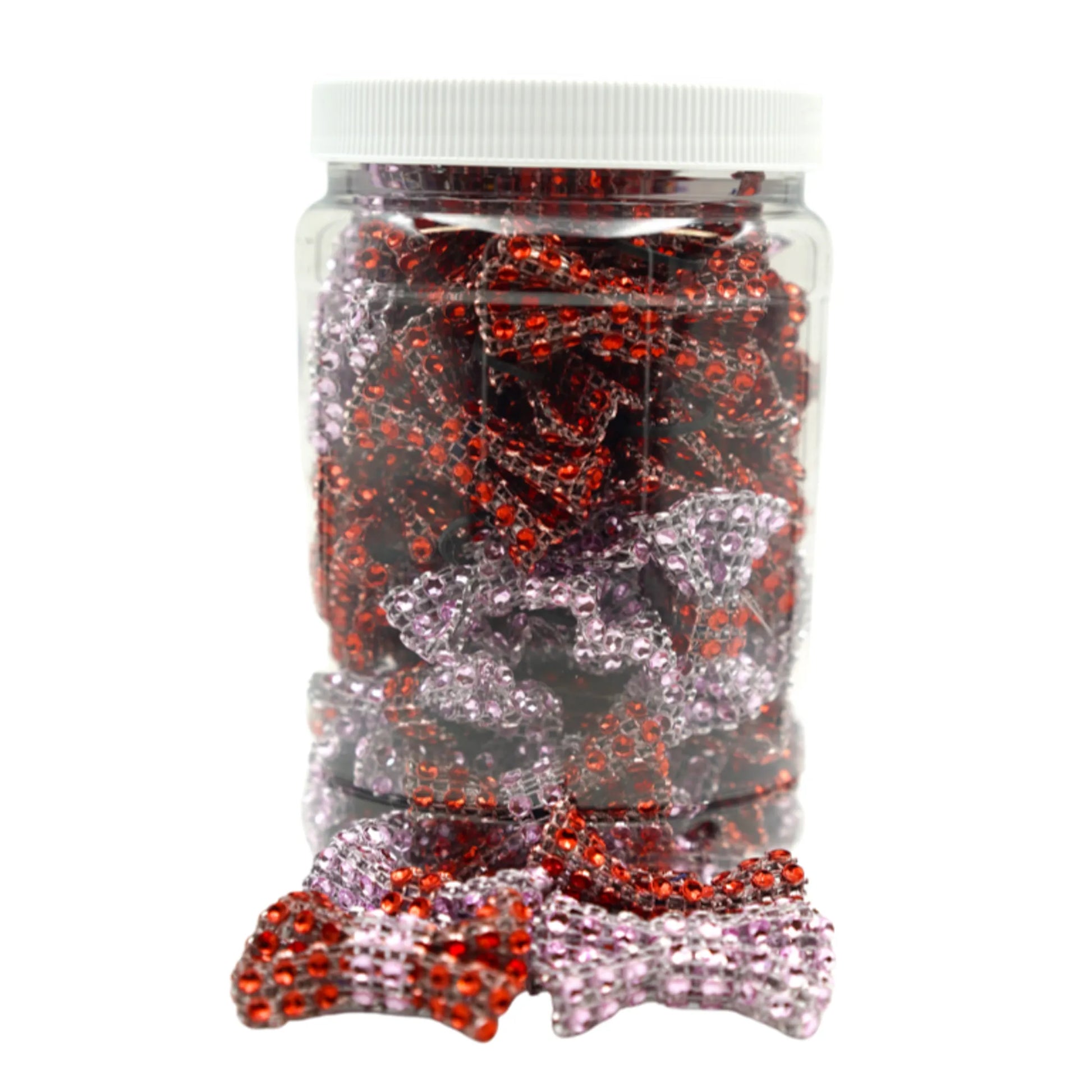 GG001VA | Groomers Jar | 50-100 dog bows in a jar - Valentine Bling|Pets Ribbons - Your Pet Connection