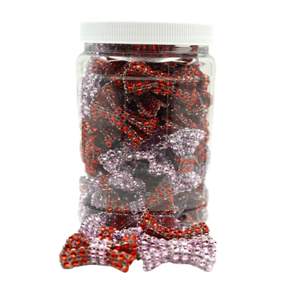 GG001X | Groomers Jar | 50-100 dog bows in a jar - Bling Valentines 1.5"|Pets Ribbons - Your Pet Connection