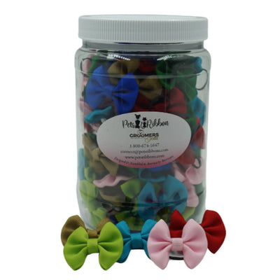 GG100 | 50-100 Assorted Groomers Dog / cat Bows in a jar|Pets Ribbons - Your Pet Connection