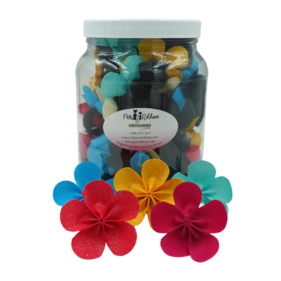 GG112VV | 50-100 Large Flower Velcro Dog Cat Bows in Jar|Pets Ribbons - Your Pet Connection