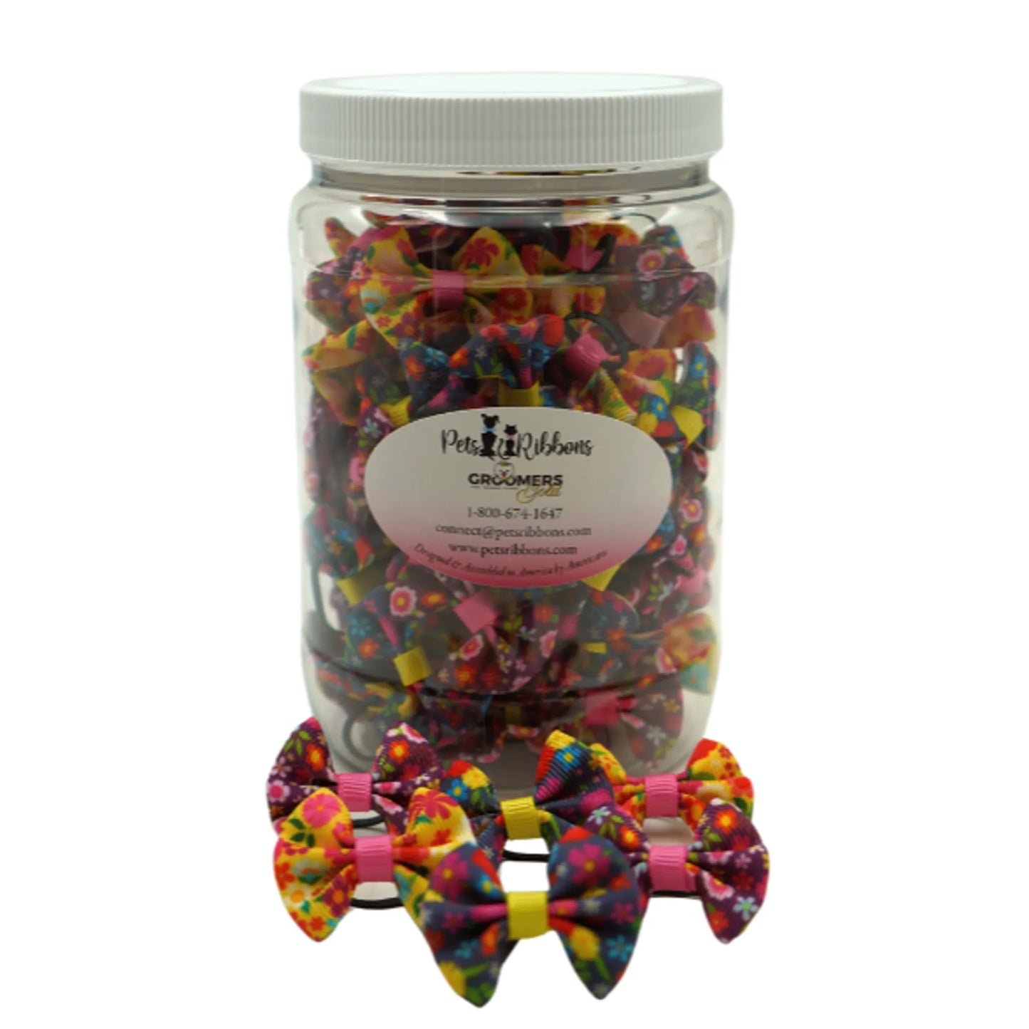 Pets Ribbons Colorful Hippie Bows 1.5"