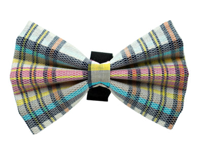 Pets Ribbons Elegant Check Pet Bow Velcro Fastener