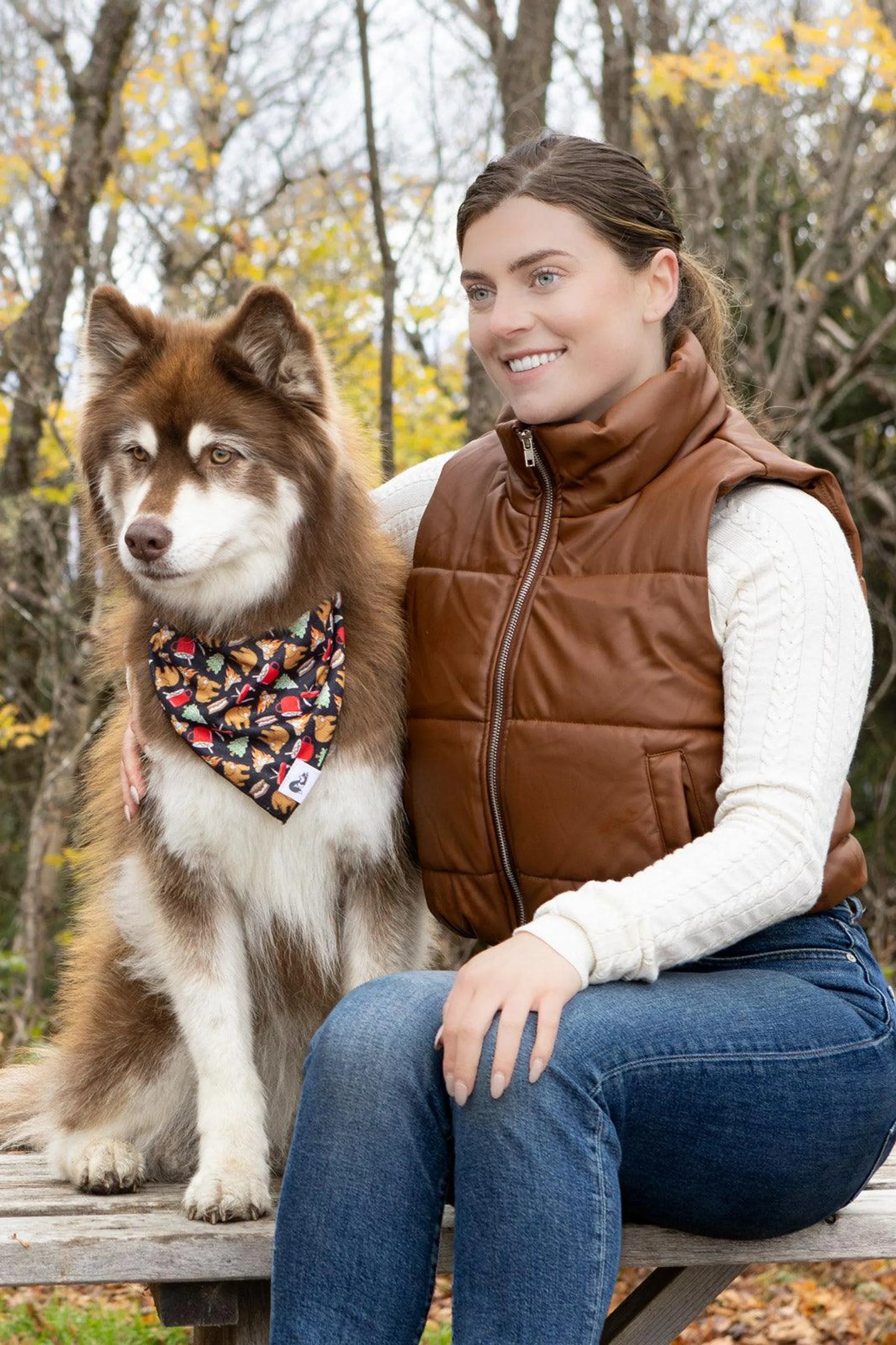 Woodland Tales Dog Bandana & Matching Keychain - Your Pet Connection