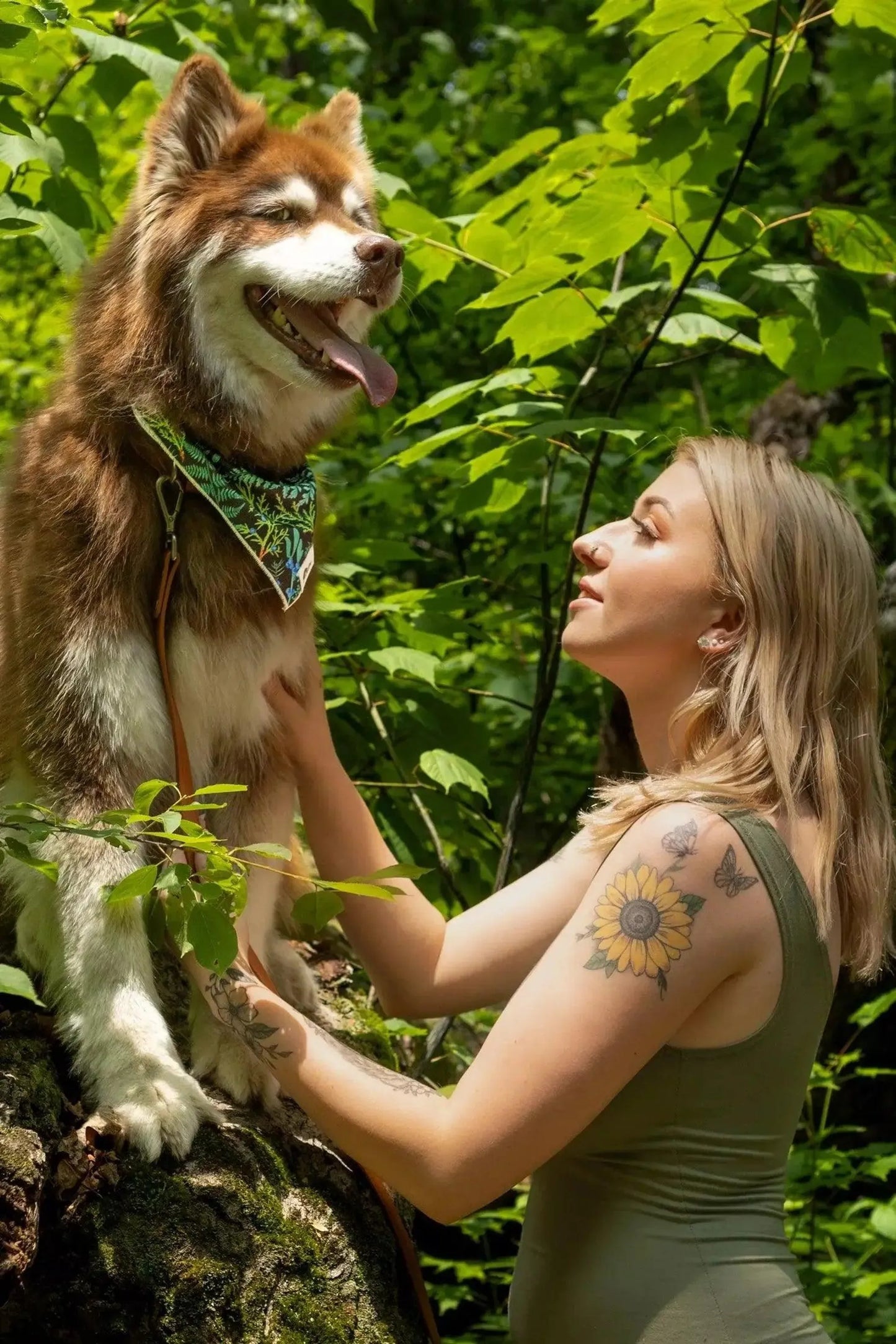Magical Fern Forest Dog Bandana & Matching Keychain - Your Pet Connection