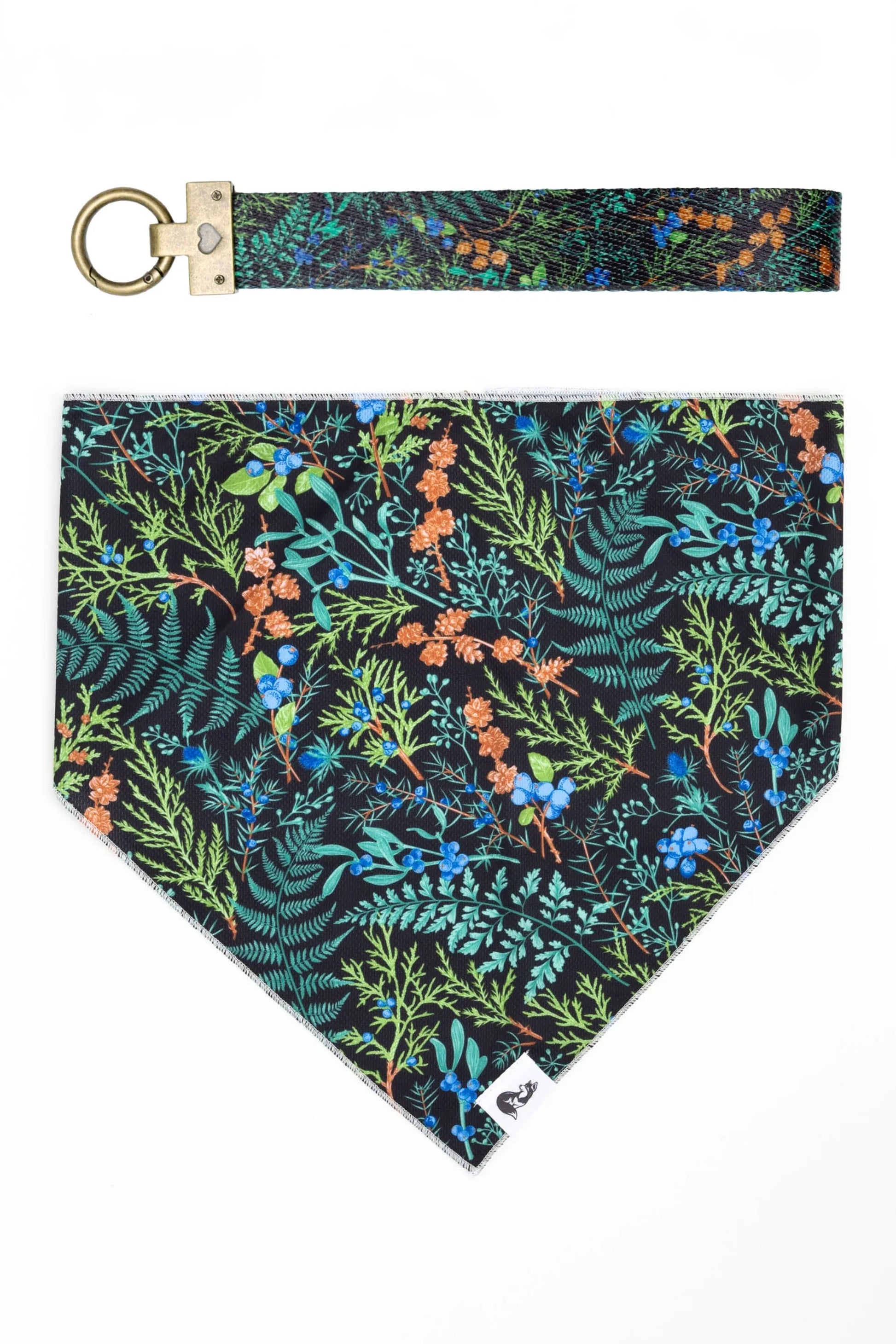 Magical Fern Forest Dog Bandana & Matching Keychain - Your Pet Connection