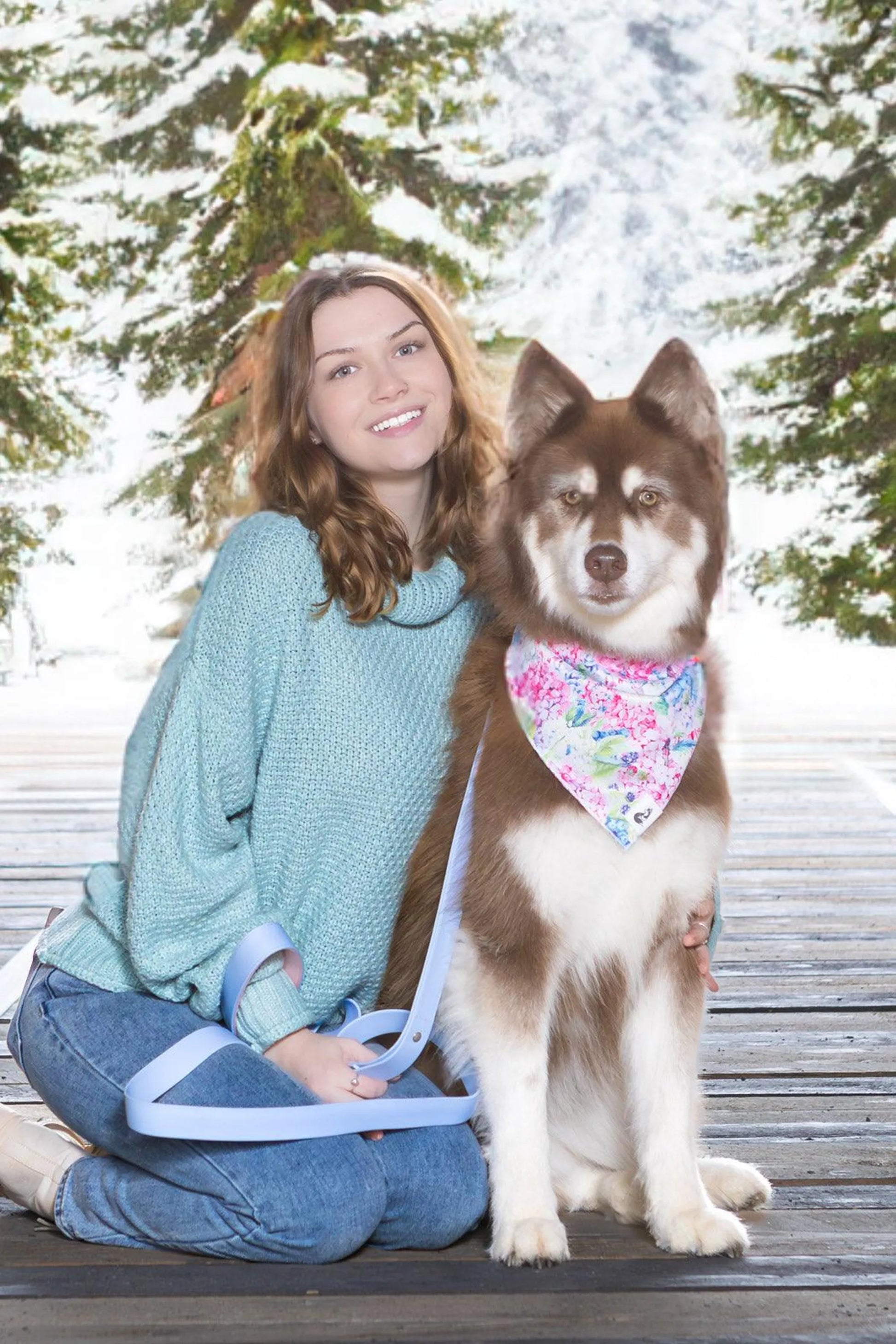 Hydrangea Haven Dog Bandana & Matching Keychain - Your Pet Connection