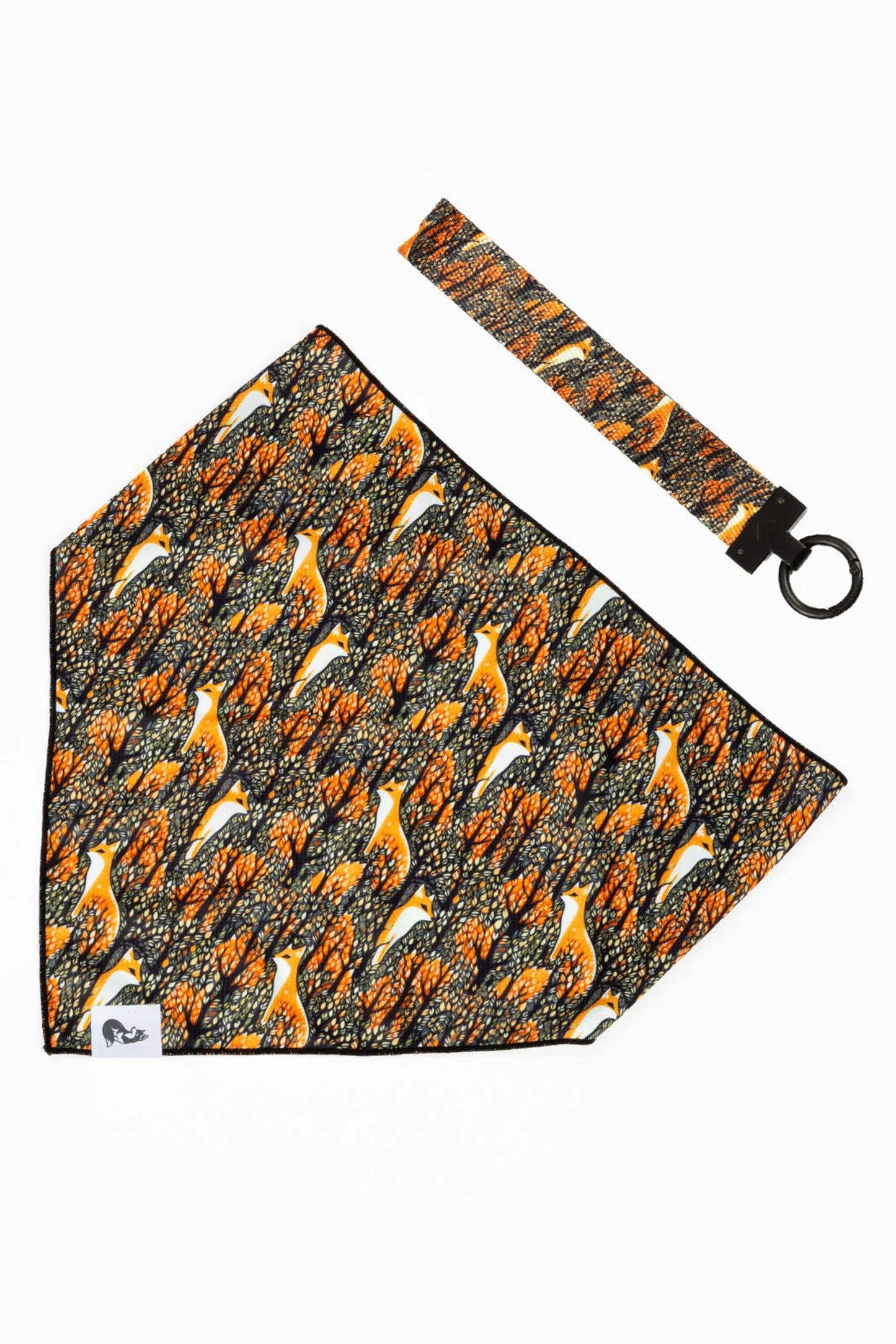 Foxes in Fall Dog Bandana & Matching Keychain - Your Pet Connection