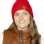 Scarlet Ribbed Beanie with Pom - Your Pet Connection