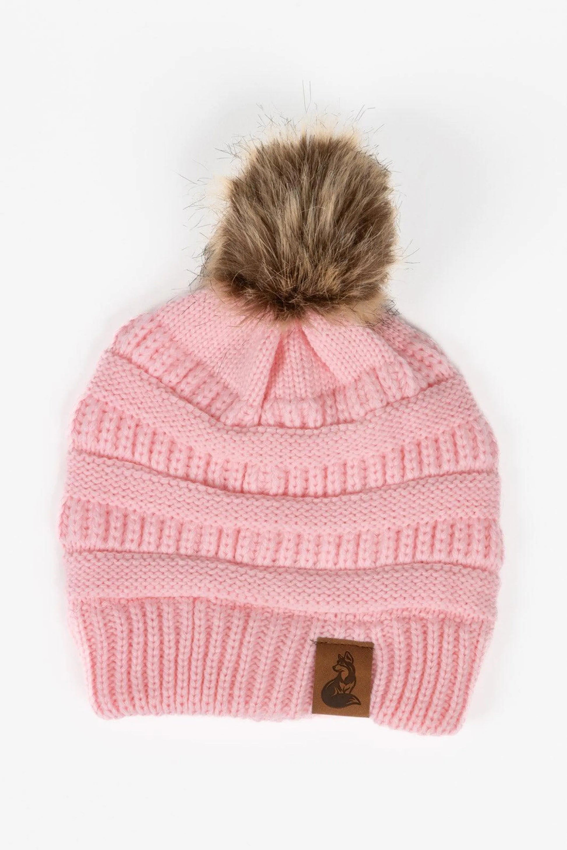Dianthus Pink Ribbed Beanie with Pom - Your Pet Connection