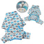 Blue & Gray Hearts Fleece Turtleneck Pajamas - Your Pet Connection