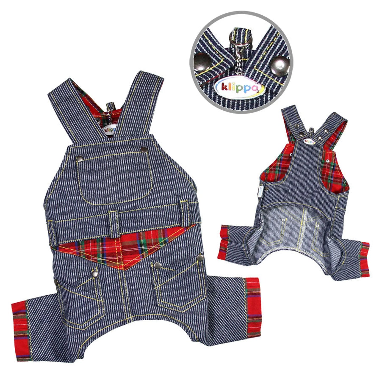 Adorable Stripy Denim Overall - Your Pet Connection