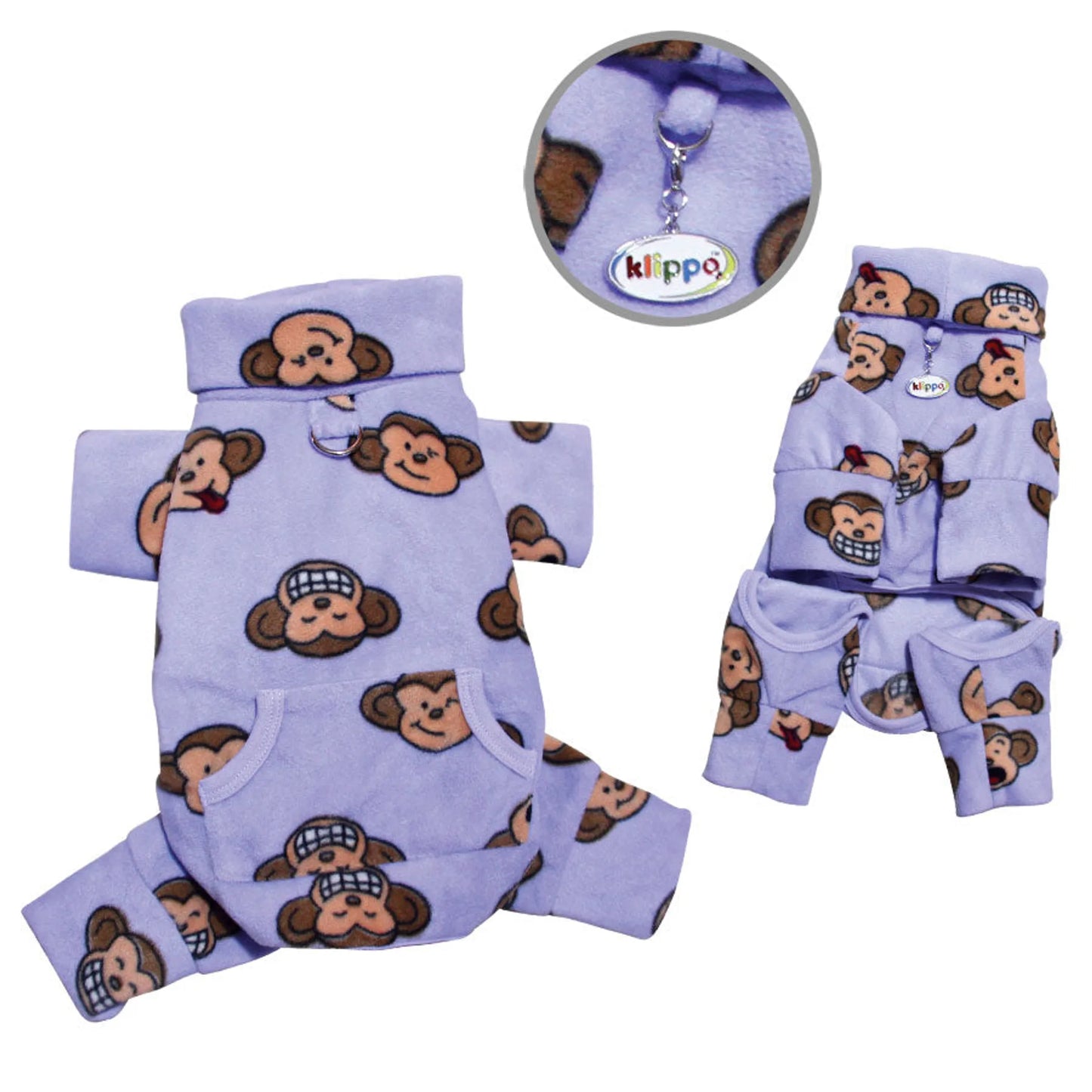 Silly Monkey Fleece Turtleneck Pajamas - Your Pet Connection