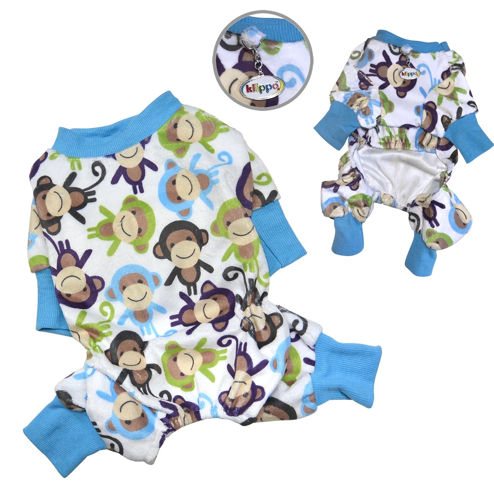Ultra Soft Plush Minky Monkey Pajamas - Your Pet Connection