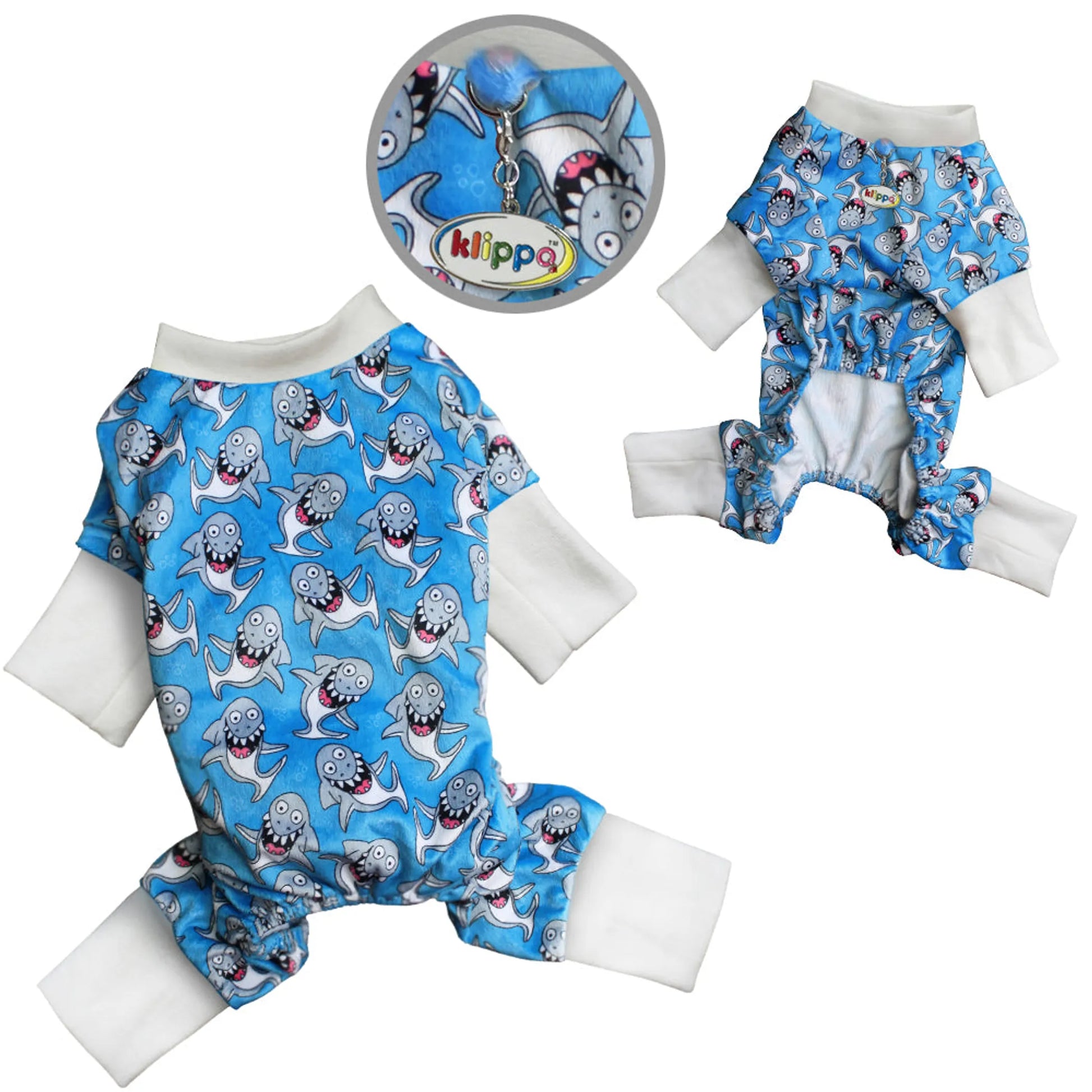 Ultra Soft Plush Minky Silly Sharks Pajamas - Your Pet Connection