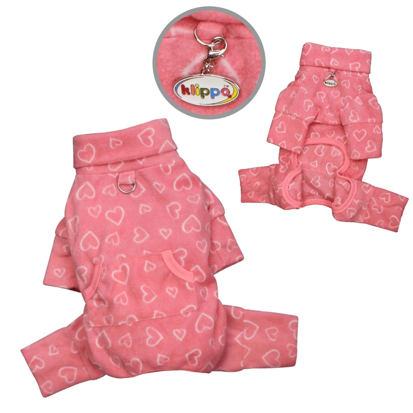 Klippo Pet Inc Blush Pink Fleece Pajamas Small