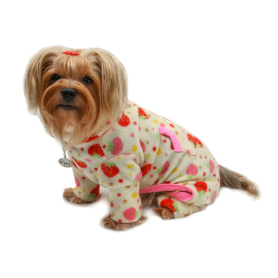 Yummy Strawberry Fleece Turtleneck Pajamas - Your Pet Connection