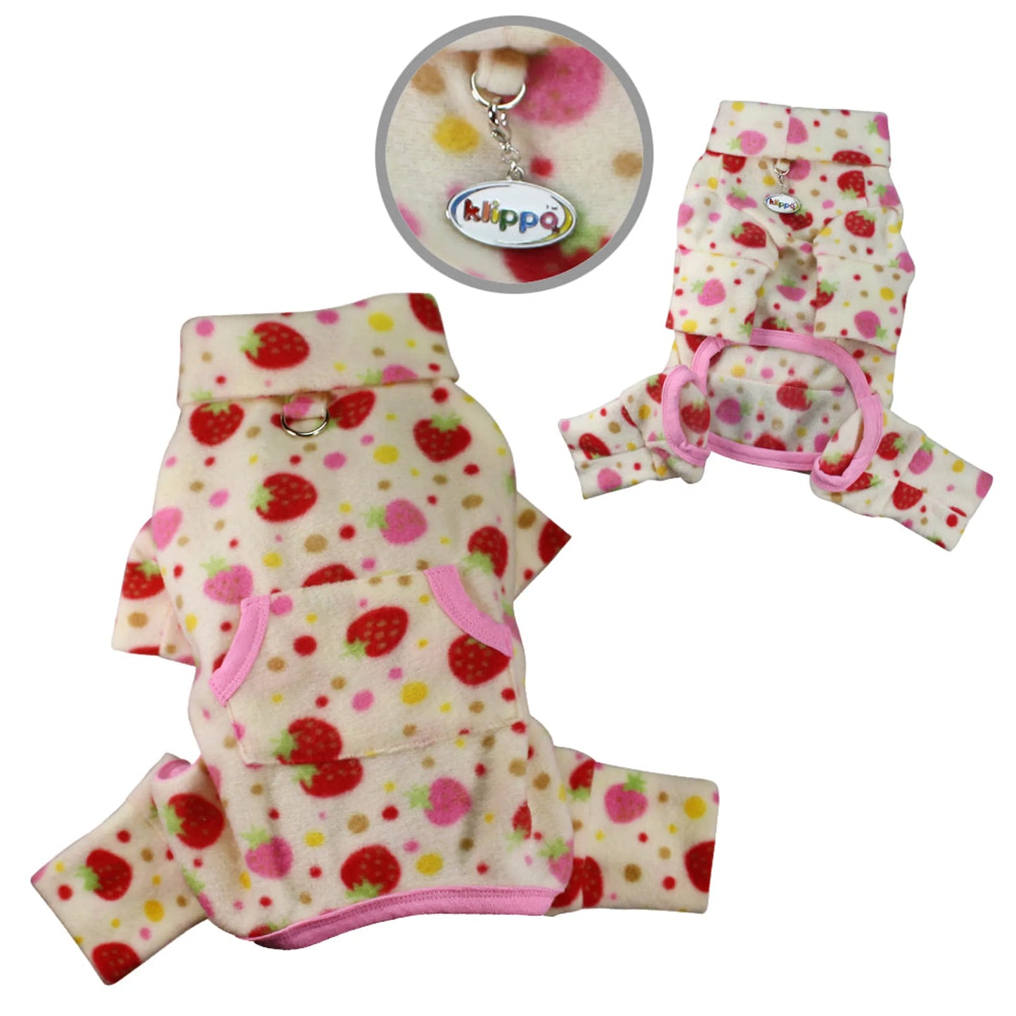 Yummy Strawberry Fleece Turtleneck Pajamas - Your Pet Connection