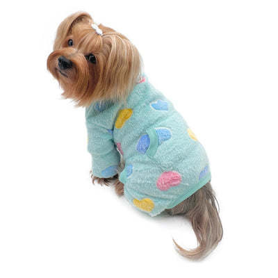 Ultra Plush Colorful Hearts Turtleneck Pajamas - Your Pet Connection