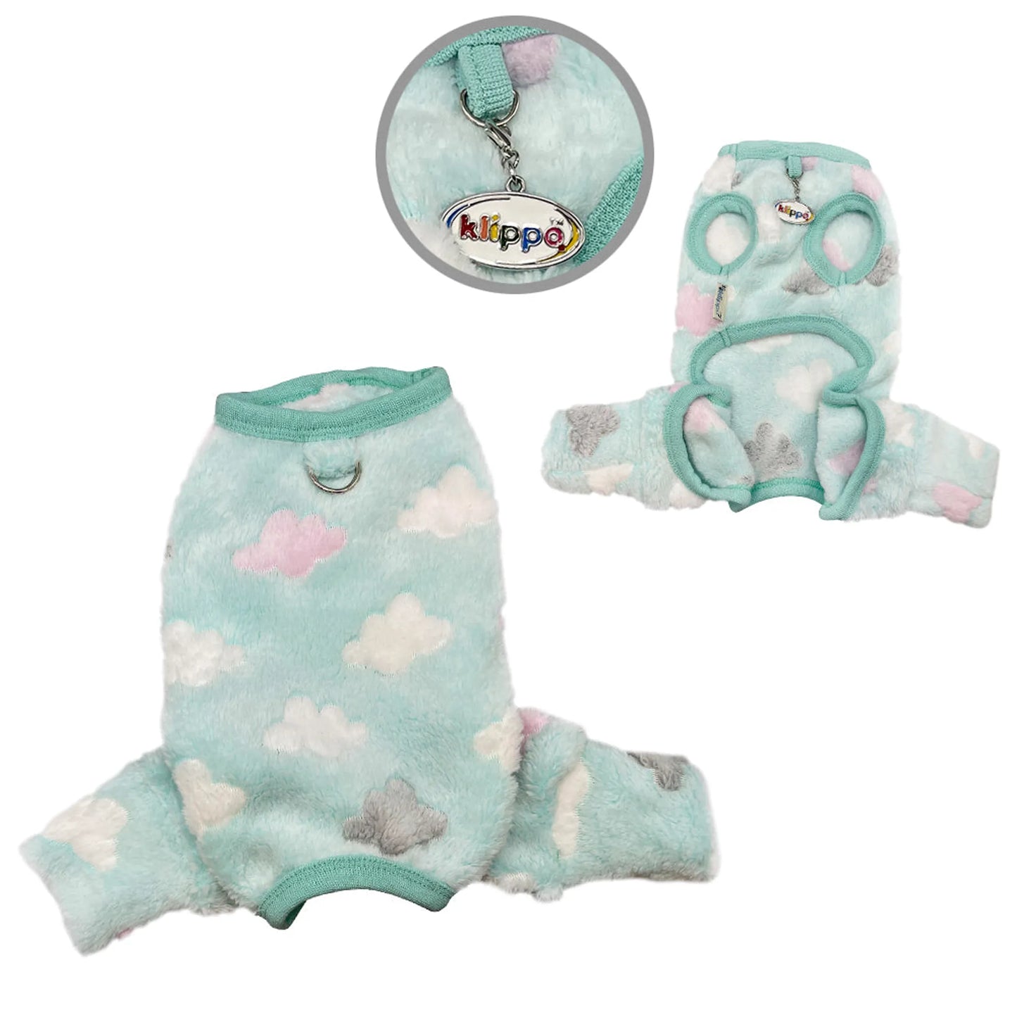 Ultra Plush Fluffy Clouds Front Sleeveless Pajamas - Your Pet Connection
