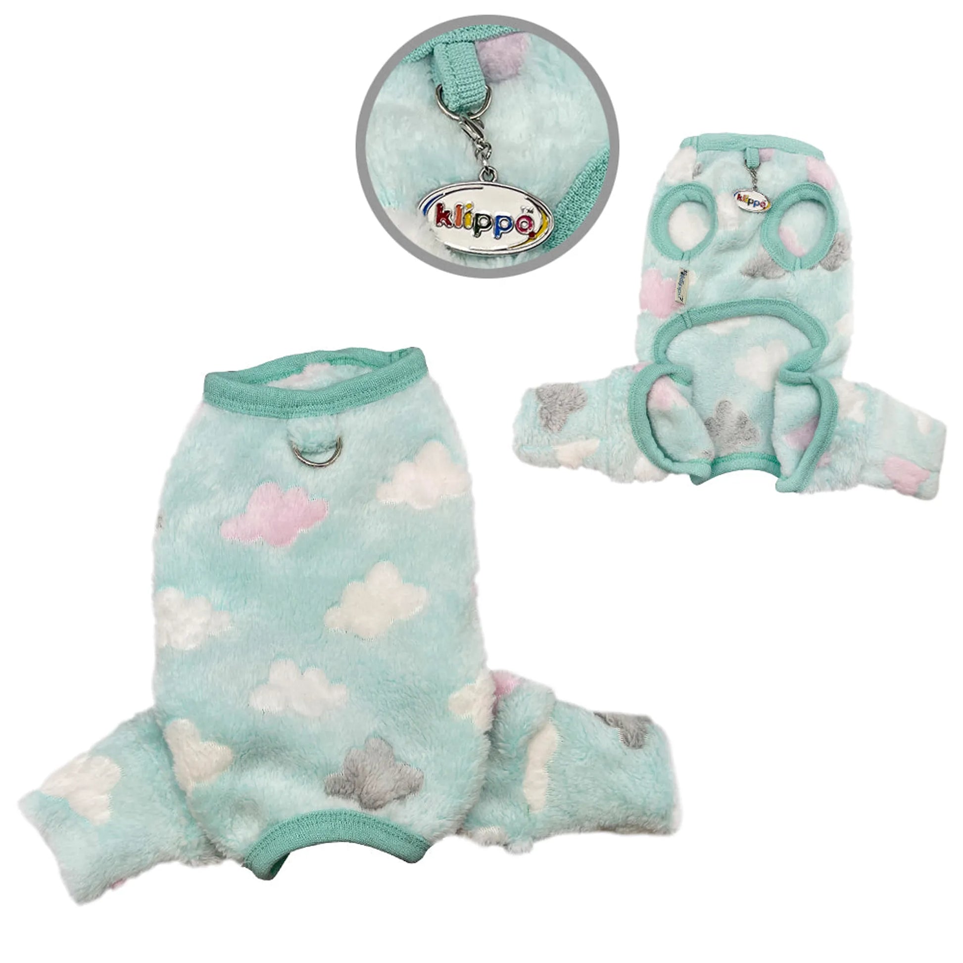 Ultra Plush Fluffy Clouds Front Sleeveless Pajamas - Your Pet Connection
