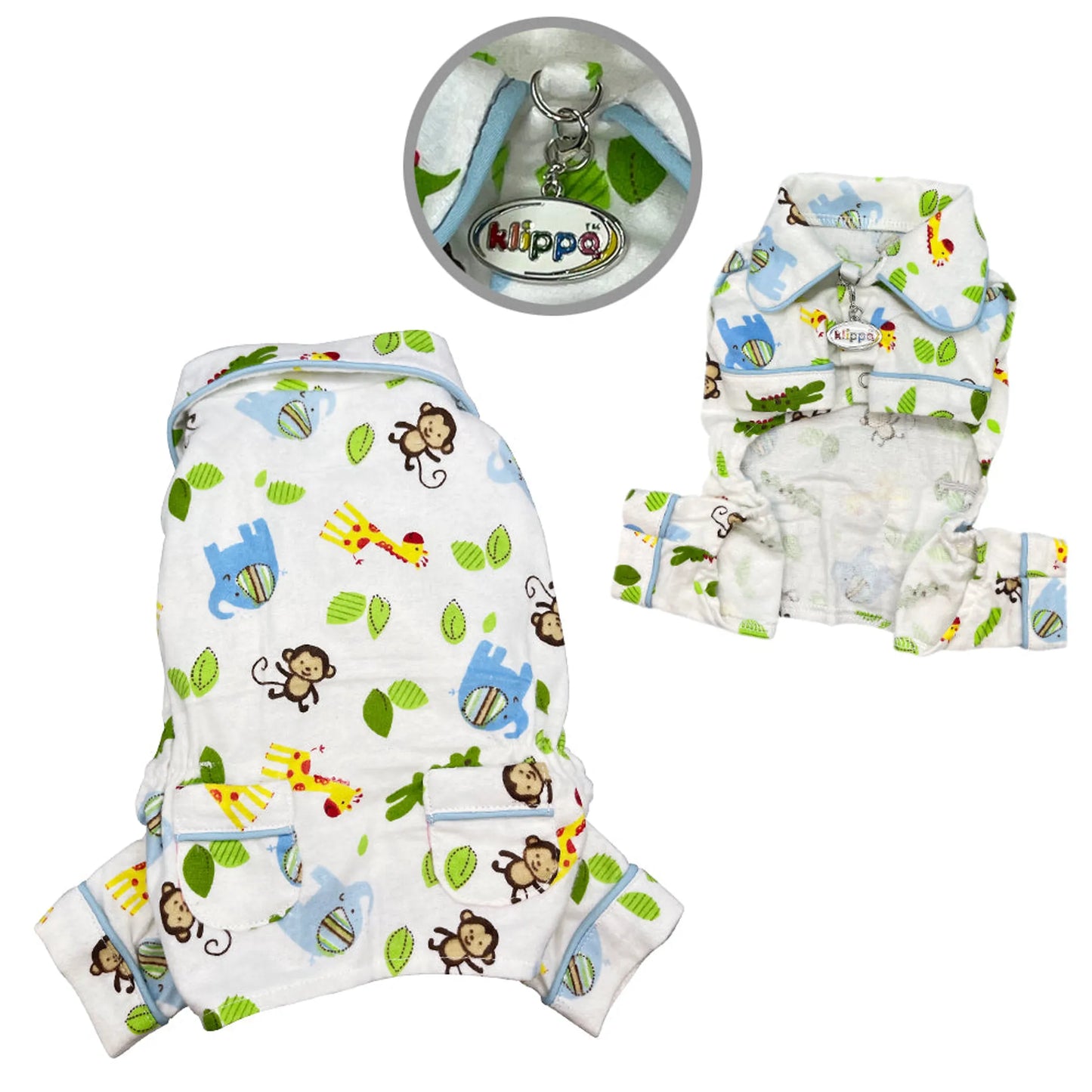 Zoo Animals Flannel Pajamas with 2 Pockets - Your Pet Connection