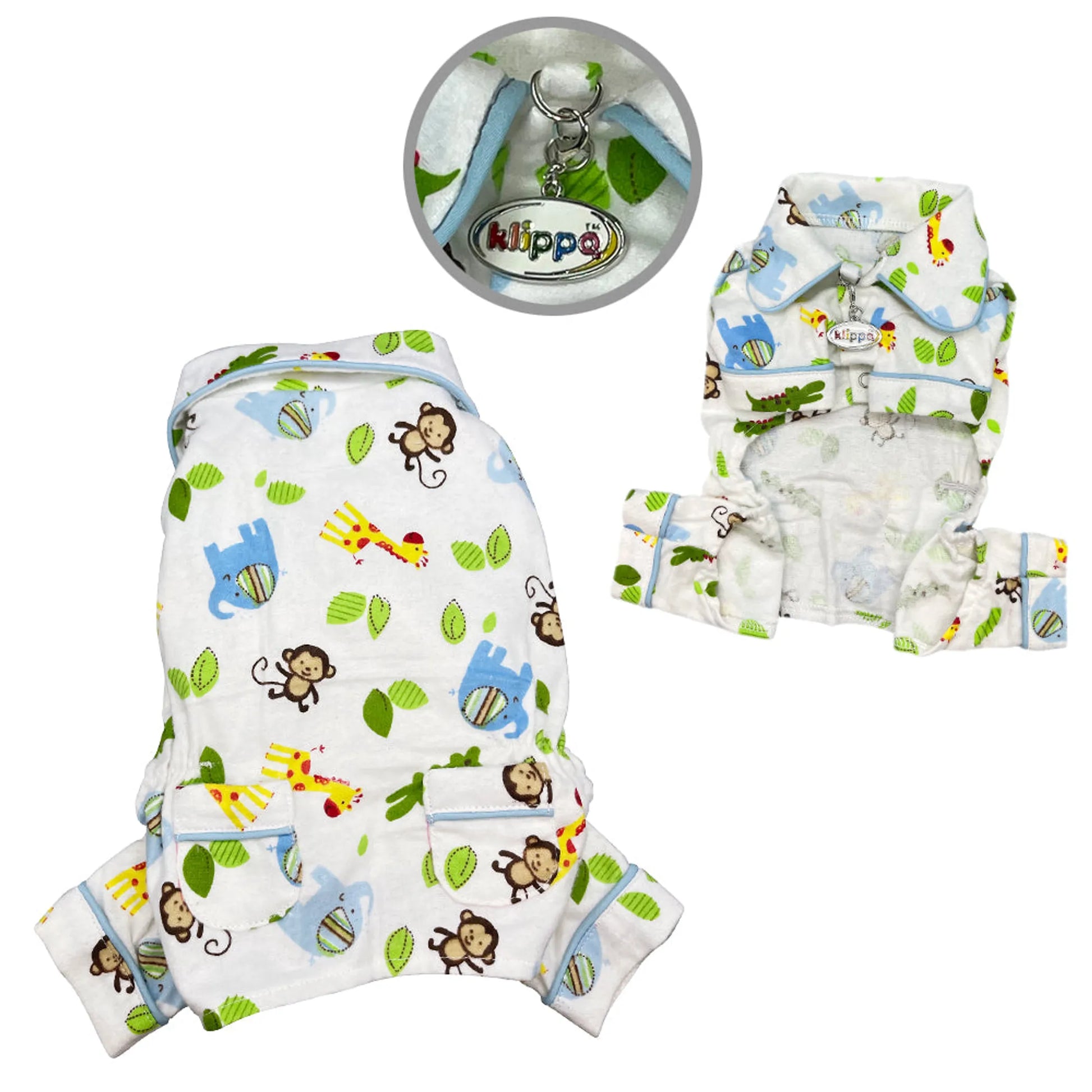 Zoo Animals Flannel Pajamas with 2 Pockets - Your Pet Connection