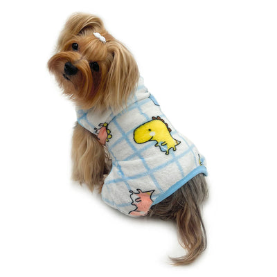 Ultra Plush Colorful Dinosaurs Front Sleeveless Pajamas - Your Pet Connection